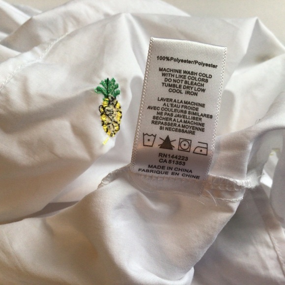 NWT BISHOP + YOUNG PINEAPPLE PRINT OFF THE SHOULDER TOP SIZE MEDIUM - Picture 11 of 14